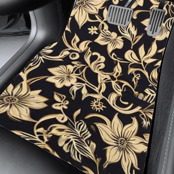 Car Floor Mats Non-Slip Automotive Floor Mats All-Weather Front Rear Car Floor Foot Mat Sets of 4 Pieces Foot Mats Rugs Carpet for Car Trucks SUV Sedans (TengWan 01)