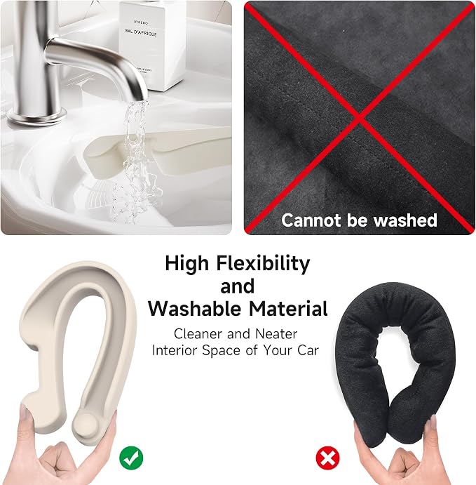 Givifive Car Seat Gap Filler Set of 2, 3IN1 Seat Side Gap Filler Plug with Storage Slot & Hook Function, Soft Foam Universal Fit Car SUV Truck Fill Gap Between Seats Console Organizer（Narrow Ivory）