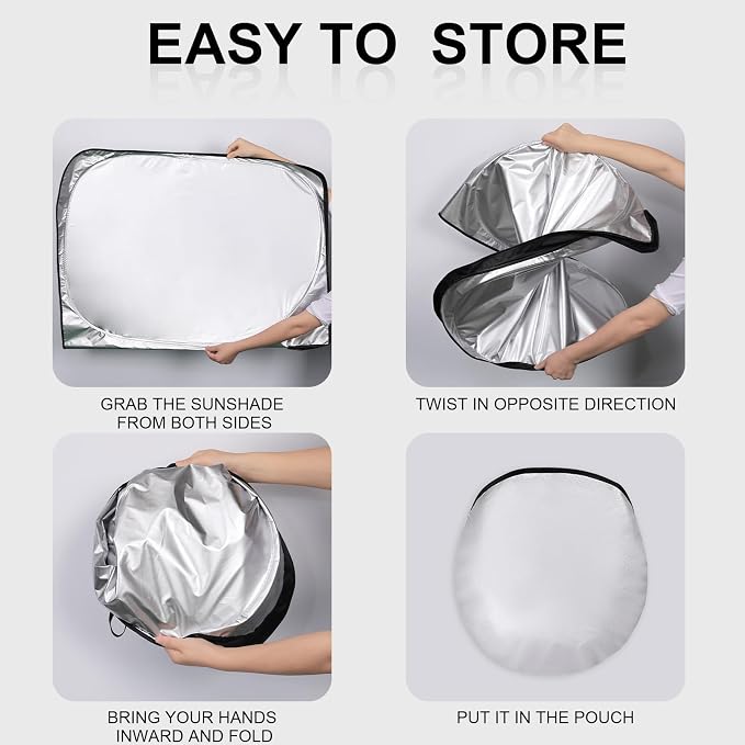 Car Windshield Sunshade for Tesla Model Y/3 - Folding Front Window Sun Shade Cover with Upgraded UV Protection Fabric, Professional Accessories for Tesla Model 3/Y 2016 to 2026 with a Storage Bag