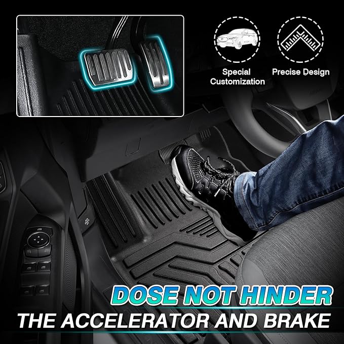 T TGBROS Floor Mats Custom Fit for Honda CR-V 2023-2025 2026 All Models Include Hybrid Models All Weather Protection TPE 2 Rows Floor Liners Set for CRV Accessories No-Slip Black