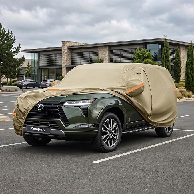 Kaugung Custom Fit Car Cover for Lexus GX GX460 GX470 GX550 (2002-2026), Heavy Duty All Weather Waterproof Outdoor SUV Cover with Driver Door Zipper, Mirror Pockets & Air Vents