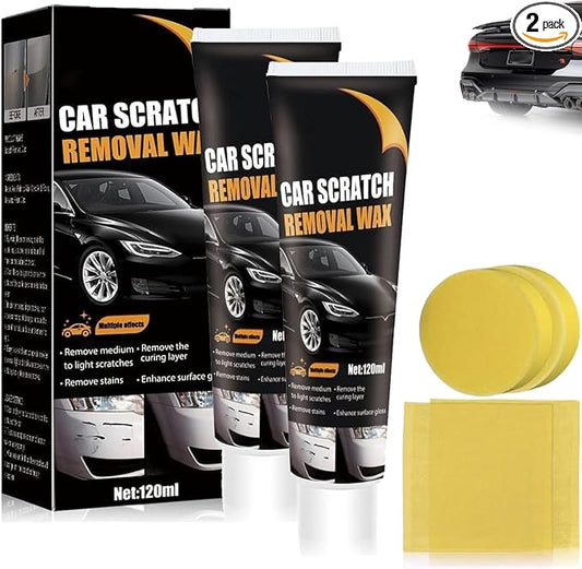 2PCS Car Scratch Remover Wax, Scratch Remover for Vehicles, 2026 Car Scratch Repair Paste Polishing Wax, Premium Car Scratch Remover Kit with Wipe & Sponge for Vehicles for Scratches