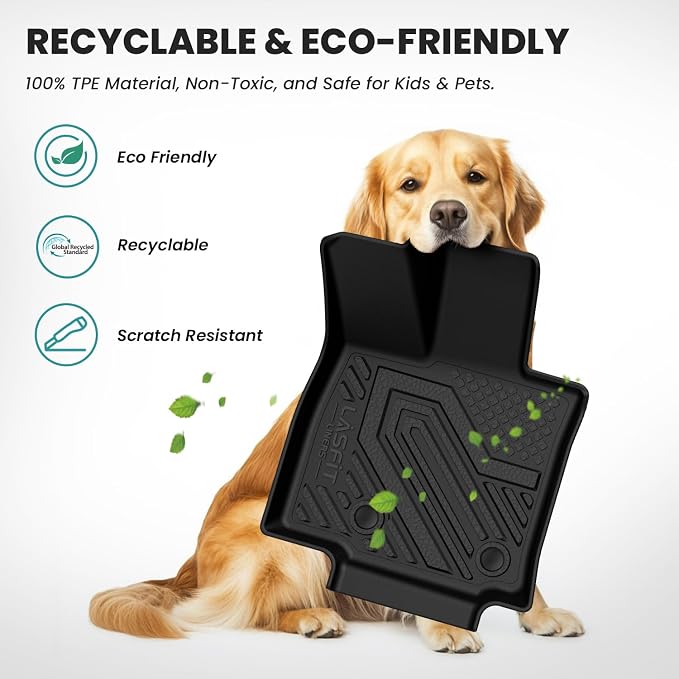 LASFIT Floor Mats & Trunk Mat & Backrest Mat for Toyota RAV4 2026 Hybrid (Not Fit Plug-in Hybrid. Fit for Cargo with Subwoofer) RAV 4 All Weather TPE Custom Fit Automotive Car Liner Accessories Black