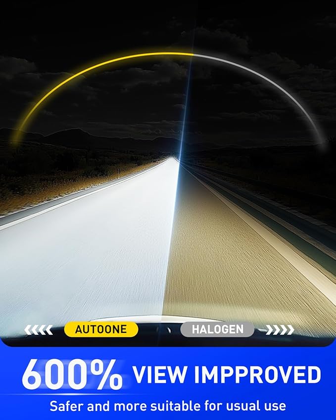 AUTOONE 9005 9006 Bulbs Combo, 80,000LM 6000K White Super Bright 9005/HB3 9006/HB4 Fanless Halogen Replacement Fog Light Bulbs, Non-Polarity Anti Flicker, Plug and Play, Pack of 4