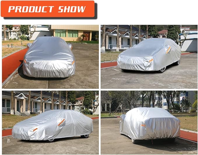 Kayme SUV Car Cover Waterproof All Weather (182 to 190 Inch) | Protects cars from outdoor UV exposure, blocks blowing dust and wind, breathable lightweight material, easy storage