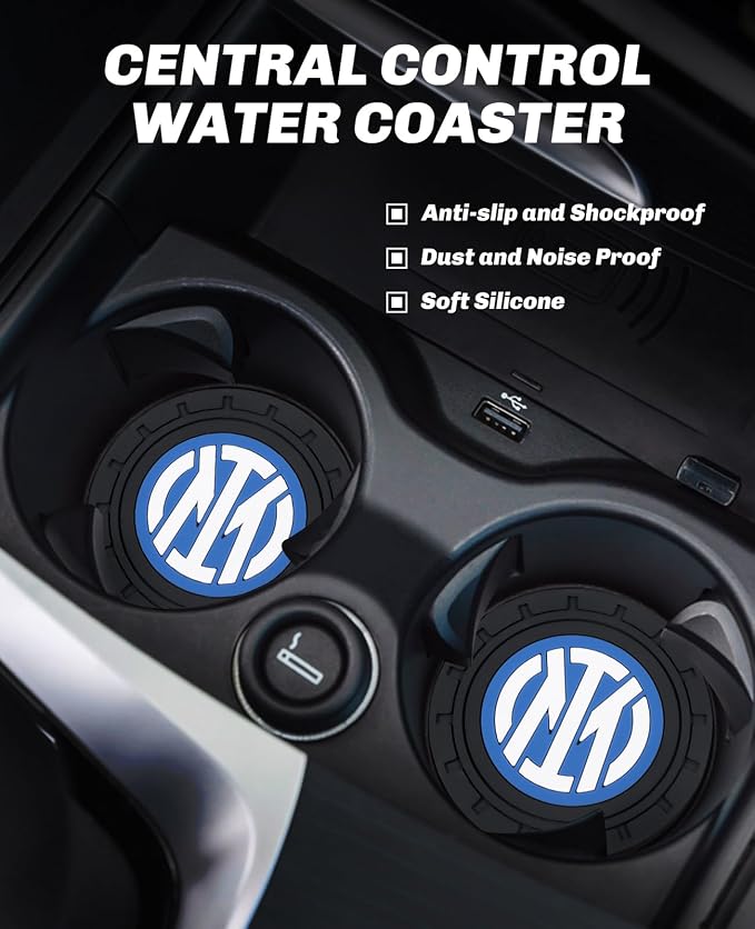 Cup Holder Insert Coaster for Milano UEFA UCL Fans,Anti Slip Car Cup Coaster Interior Accessories