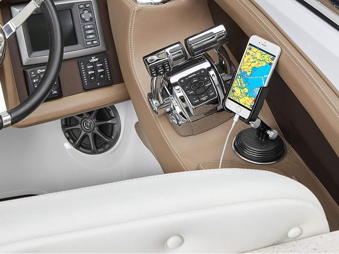 WeatherTech CupFone with Extension – Adjustable, Universal Cup Holder Cell Phone Mount Car & Truck Accessory – Best Design for iPhone & Smartphone Charging – Black Plastic Knobs