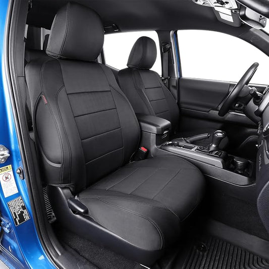 EKR Custom Fit Tacoma Car Seat Covers for Toyota Tacoma 2016 2017 2018 2019 2020 2021 2022 2023 Access Cab - Full Set, Neoprene (Black)