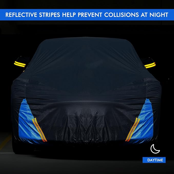 Car Cover Waterproof All Weather, 6 Layers Outdoor Full Exterior Cover Rain Sun UV Snowproof Protection with Zipper Cotton, Mirror Pocket for Mazda CX-5
