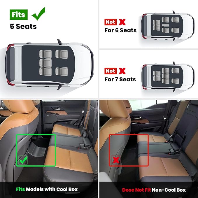 LASFIT Full Set Floor Mats for 2024-2026 Lexus GX550 5-Seats with Cool Box | Custom Fit All Weather TPE Floor Liners with Cargo & Backrest Mats, Full Coverage for Front & Rear Rows, Black