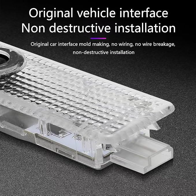 4 Pcs Car Welcome Lights, LED Door Projector Lights Compatible With 1/2/3/4/5/6/7/X1/X2/X3/X4/X5/X6/X7/M/Z/GT M with letter