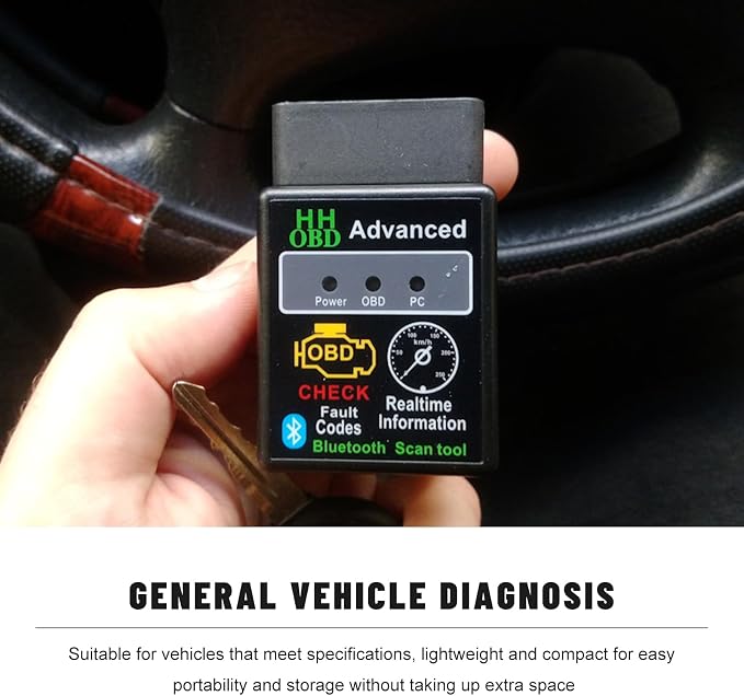 OBDII Car Diagnostic Scanner, Engine Fault Code Reader Bluetooth Scan Tool with Reset & Live Data, Professional OBD2 Wireless Automotive Diagnostic Tester for Phone and PC