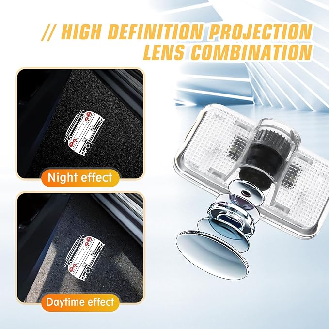 2PCS Car Door Logo Lights for GTR R35 R34 2007-2019, Courtesy & Puddle LED Welcome Lights Accessories