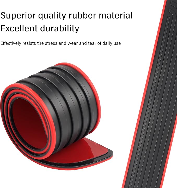 4PCS Car Door Sill Protector,Anti-Scratch & Waterproof Car Door Sills Scratch Protection,Universal Car Exterior Accessories Automotive Door Entry Guard for Car,Truck,SUV (Black Red, Width 1.96")