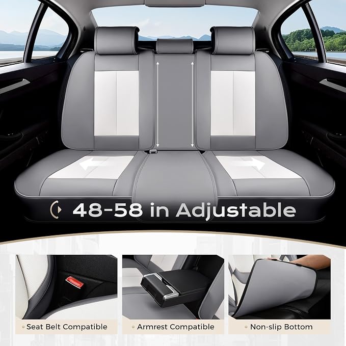 Coverado Car Seat Covers, Seat Covers for Cars, Waterproof Leather Auto Seat Protectors, Leather Car Seat Cushion, Car Interiors Accessories Universal Fit for Most Cars