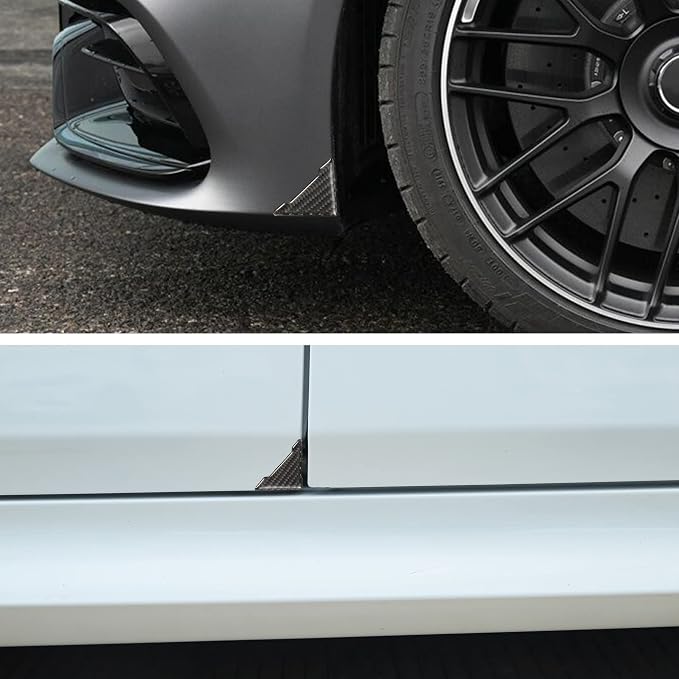 TOMALL 4 Pcs Car Door Edge Guards Door Anti-Collision Strip Anti-Rub Trim Carbon Fiber Texture Accessories Door Corner Bumper Protector Anti-Scratch Universal for All Cars SUV (V-Carbon Fiber Black)