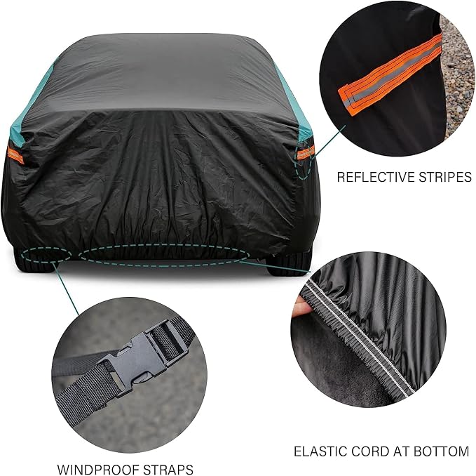 GUNHYI Car Cover for Automobiles Waterproof All Weather, Universal Fit Tesla Model S, Audi A6/A7/A8, Dodge Charger, Mercedes Benz S-Class S500 S550, Volvo S90, Jaguar XJ, Toyota Avalon etc.