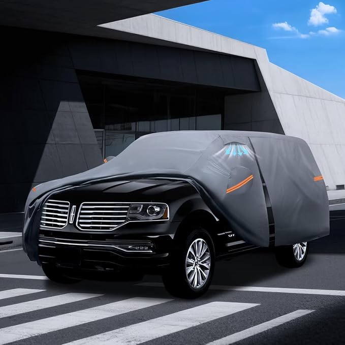 Large SUV Car Cover for Lincoln Navigator (1997-2026) Long, 100% Waterproof All Weather, Heavy Duty Outdoor Full Exterior Covers Rain Sun Wind UV Protection.