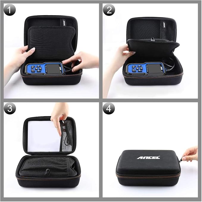 ANCEL Large Protective Case for OBD2 Scanner and Code Reader, Diagnostic Scan Tool Battery Tester, Storage Box (L) Compatible with ANCEL Products