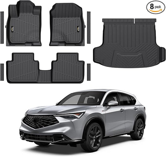 Floor Mats Custom for Honda HR-V 2023-2026 & Acura ADX 2025 2026 | All Weather TPE Rubber Floor Liners, Cargo Liner & Door Sill Protectors Full Set for ADX Accessories, Black