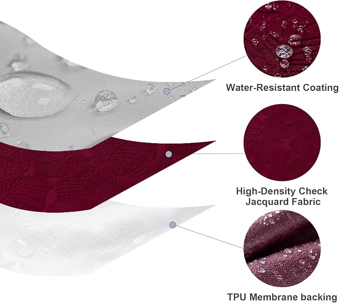 Waterproof Seat Cover for Dining Room Chair Seat Covers Washable Kitchen Chair Seat Slipcovers Protector (Wine Red, 4 PCS)