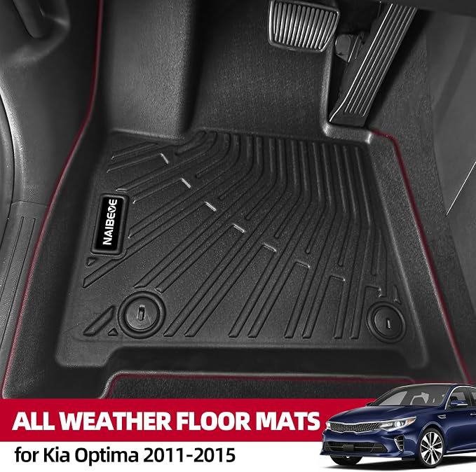 Naibeve Floor Mats for Kia Optima 2011-2015 - All Weather Custom Fit for Kia Optima Floor Mats Liners with Cargo Liner Accessories