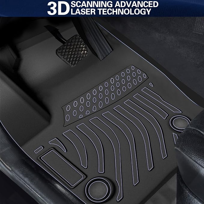 Floor Mats for 2015-2019 Ford Explorer Bench Seating (No Fit Bucket Seating),All-Weather TPE Rubber Floor Mats Fits 1st & 2nd & Row,Anti-Slip Floor Liners Full Set Automobile mats Accessories Black