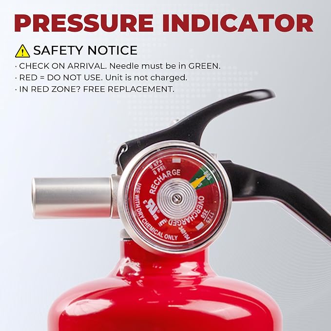 Safewayfire 2.5 lb ABC Dry Chemical Fire Extinguisher, 1-A:10-B:C, 2 Pack | Fire Extinguisher for Home, Kitchen, Workshop, Garage & Commercial Use, Heavy-Duty, Fights Liquid, Gas & Electrical Fires