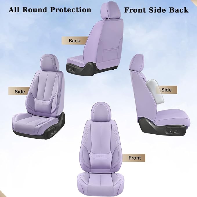 Coverado Car Seat Covers, Seat Covers for Cars, Waterproof Leather Auto Seat Protectors, Leather Car Seat Cushion, Car Interiors Accessories Universal Fit for Most Cars