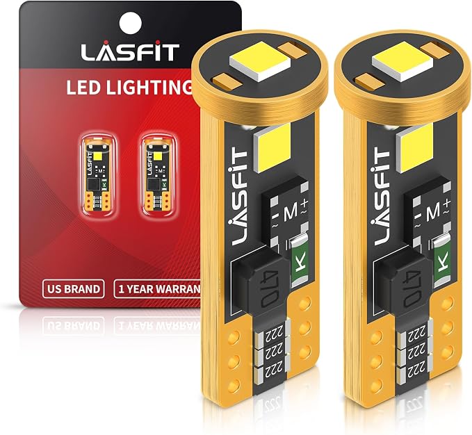 LASFIT 194 LED Bulb for License Plate Bulb White Bright,T10 168 LED Bulbs Canbus Error Free, 400LM 6000K 192 2825 W5W for Dome Map Trunk Cargo Lights (2-Pack)