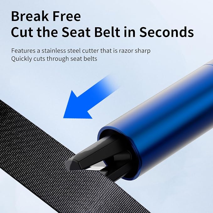 HHXS 2 Pack Window Breaker Seatbelt Cutter Car Window Breaker Safe Hammer Emergency Escape Tool, Glass Breaker Car Escape Tool Life-Saving Emergency Artifact(Blue)