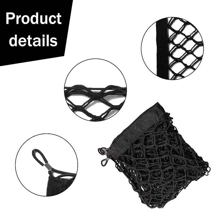 Amiss 2 Packs Cargo Net Stretchable, Adjustable Trunk Storage Net with Hook, Accessories for Pickup Bed Divider Organizer and Storage, Compatible with Chevy Silverado Ford F150 GMC (50"x 18")