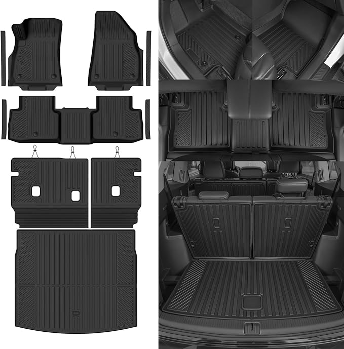 Custom Fit Floor Mats for Jeep Cherokee Hybrid 2026, All Weather TPE Floor Liners with Trunk Mat & Backrest Protectors & Door Sill Guard, Odorless Full Set Interior Accessories