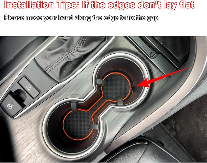 Cup Holder Coaster for Wrangler JL JLU 2018-2025 2026 Wrangler Accessories | for Gladiator JT 2020-2026 Silicone Cup Inserts, Interior Mats Pad, 4-pcs Set, for Deep Rear Cup Holders, Orange Trim