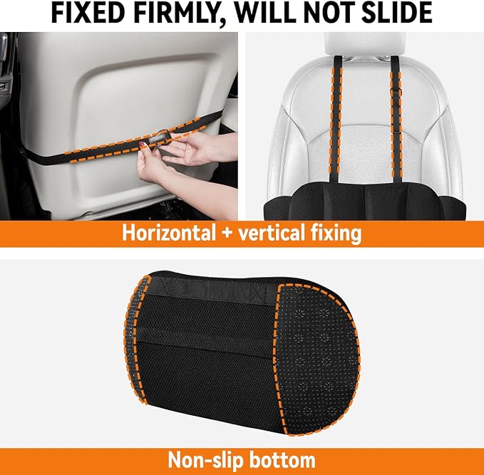 Lumbar Support Pillow for Car,Back Support for Car Seat Cushion,Adjustable Straps Securely Fixed Car Lumbar Support Pillow for Office Chair (Gray)