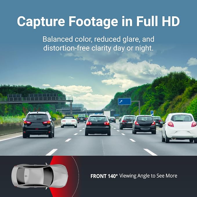 Thinkware Dash Cam, F70 PRO - 1080p FHD, Wi‑Fi, Smart Parking Mode with Super Night Vision, 32GB microSD
