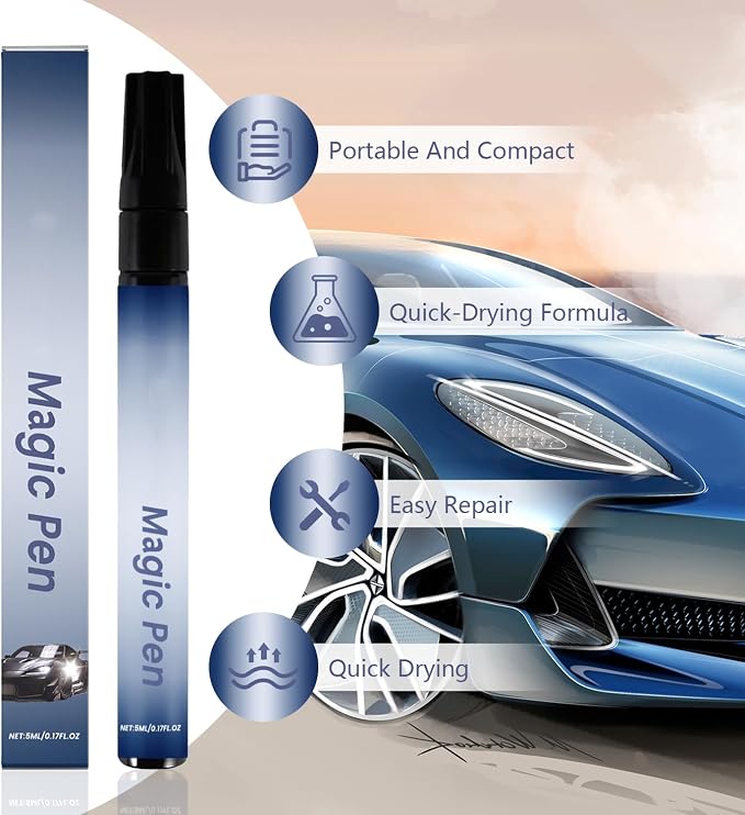 All Cars Magic Pen, Car Scratch Remover Pen, Magic Car Scratch Removal Pen, Easy DIY Paint Repair Kit, Long-Lasting, Weatherproof, Quick Fix for All Vehicles Colors, 2pcs