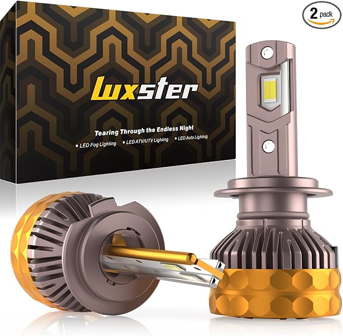 LUXSTER H7 Ultra 80000lm High Performance LED Bulbs 6000K (2 Pack) | Exclusive Triple Copper Core Cooling, Stable 80000LM Output, 170° Ultra-Wide Beam, Foglight Use, 6000K, IP68