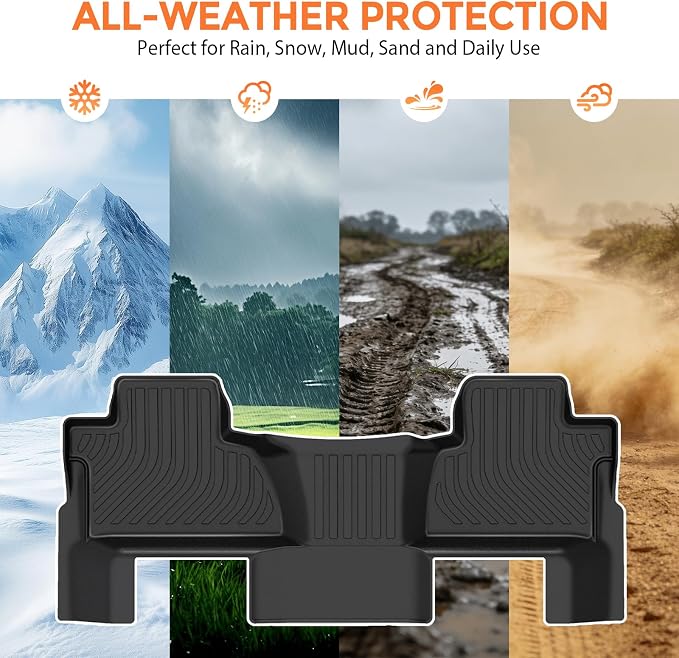 Floor Mats for Chevy Tahoe 2015-2020 and for GMC Yukon 2015-2020 | (for Bucket Seat, Not for XL), TPE All Weather Protection, Waterproof Non-Slip (Floor Mats & Cargo Liner & Seatback Mat)