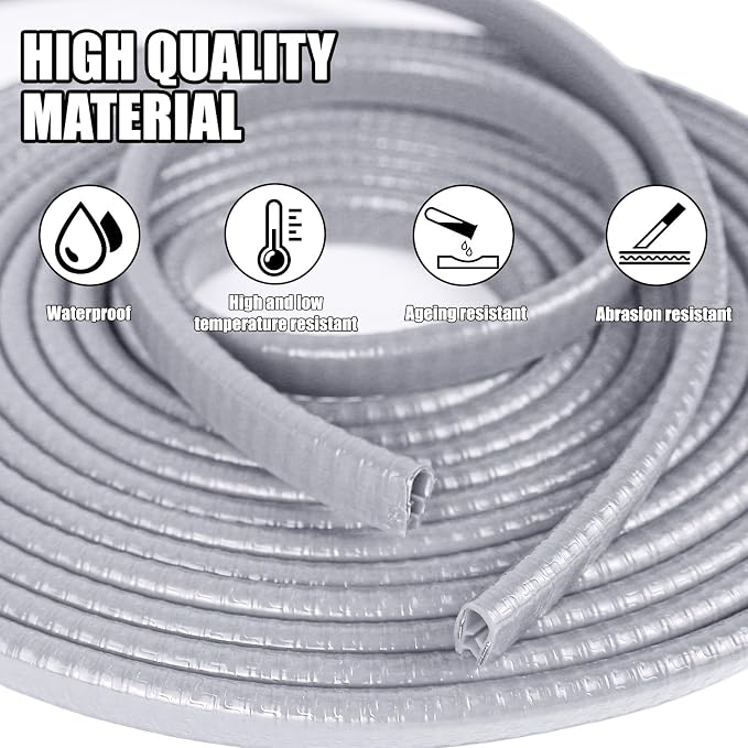 Wuyaoyao 13.1Ft (4M) Car Door Edge Guards, Rubber U Shape Automotive Door Entry Guard Protector Strip, No Glue Required, Universal Vehicle Doors Edge Trim, Exterior Car Accessories (Gray, 13.1FT)