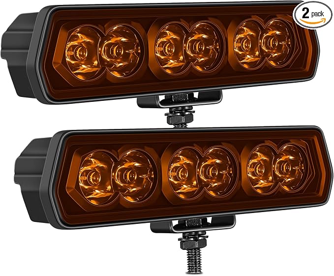 6 Inch Light Bar Amber, SWATOW INDUSTRIES 6" CREE LED Pod Lights Spot LED Ditch Pods Auxiliary Work Lights Bumper Mount Fog Light for Wrangler F150 Toyota Ram Truck SUV UTV ATV Motorcycle