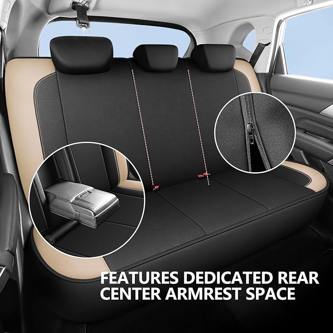 HChengkikz Full Set Neoprene Waterproof Car Seat Covers, Seat Protectors | Water Resistant Seat Protectors, Airbag Compatible, Universal Fit for Sedans, SUVs, Trucks, Vans