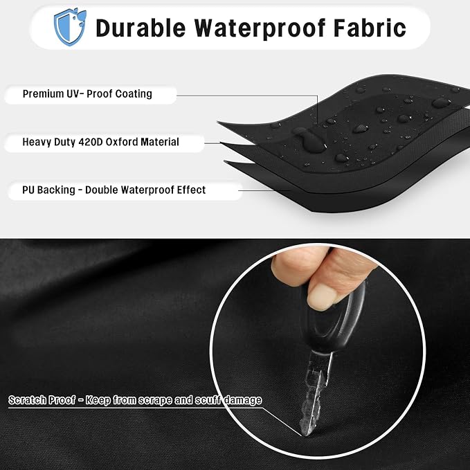 OutdoorLines Waterproof Tire Covers Set of 4 | UV Proof Trailer Wheel Cover for RV Jeep Trailer Camper Van Truck, Universal Tire Covering Fits Diameters 30"-32", Black