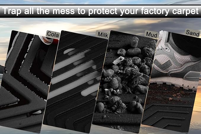 Aiqiying Floor Mats Compatible with Toyota Camry 2025-2026 Models，All Weather Waterproof Durable Custom-Fit Front Rear Rows Full Set Protection TPE Carpet Liners Accessories