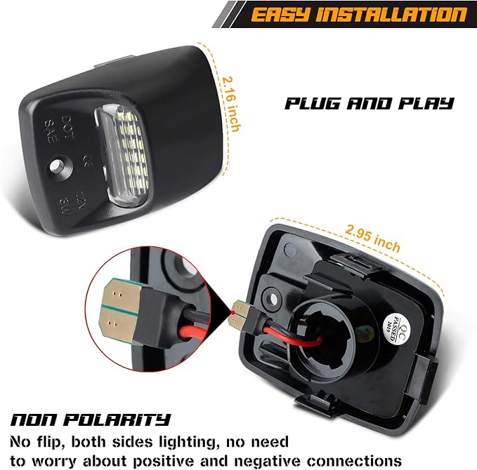 LED License Plate Light Lamp Replacement Compatible with Tacoma 2005 to 2015, Tundra 2000 to 2013, 6000k White