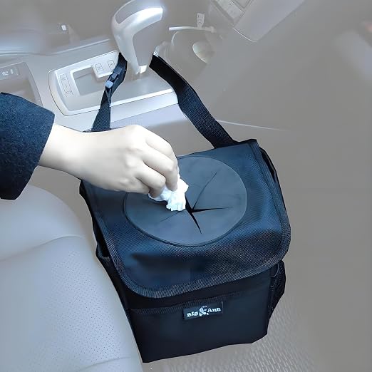 Big Ant Car Trash Can with Odor-Trapping Lid & 100% Leakproof Liner, Multipurpose Hanging Organizer for SUV & Truck, Keep Vehicles Clean on Family Road Trips