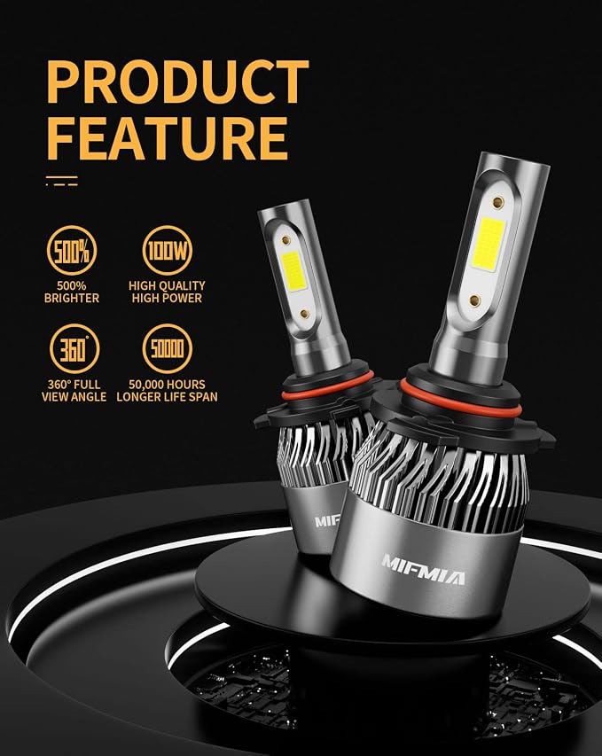 𝟫𝟢𝟢𝟧/𝖧𝖡𝟥 Bulbs 6500K Cool White 900% Brighter 36000LM, Plug-N-Play with Cooling Fan IP68 Waterproof Off Road Lights, Pack of 2
