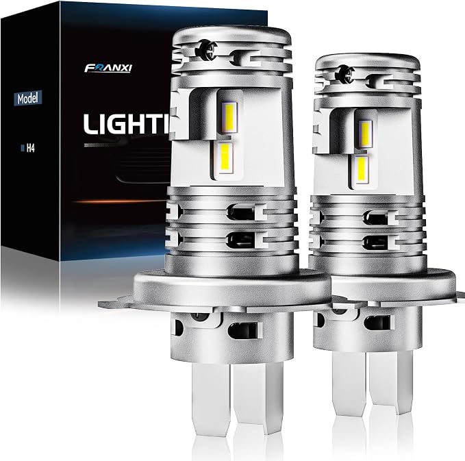 FRANXI H4/9003/HB2 Bulbs, 16000LM Super Bright Fog Lights, Pack of 2 | 6000K Cool White, IP67 Waterproof, H4 9003 Accessory Light Kits