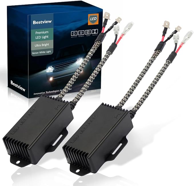 Bestview H1 H3 Canbus Decoder Kits Compatibility Anti Flickering Resistor Warning Canceler Pack of 2 | Plug and Play Smart Error Free Load Resistor Adapter Kits