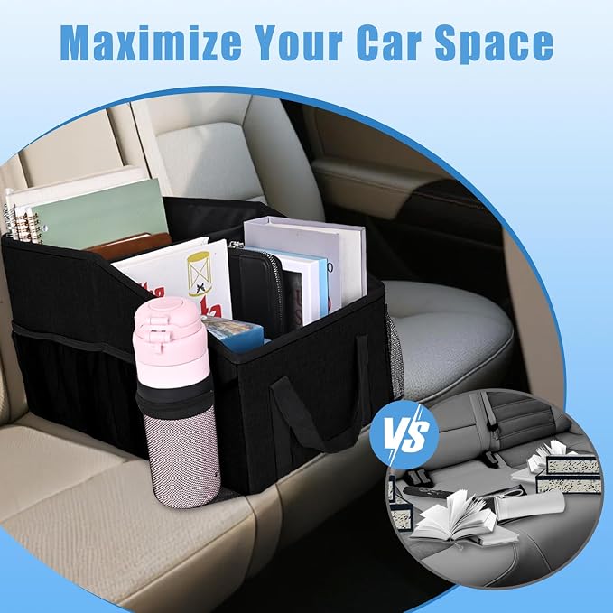 Smof Car Organizer- Car Seat Organizer for Front Seat Back Seat | High Road CarHop Front Seat Car Organizer with Car Cup Holder, Passenger Seat Tray